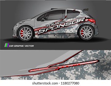 Car graphic vector. abstract racing shape with modern design for vehicle vinyl wrap