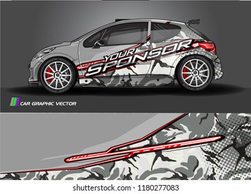 Car graphic vector. abstract racing shape with modern design for vehicle vinyl wrap
