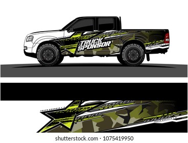 Car graphic vector. abstract star shape with grunge camouflage design for vehicle vinyl wrap 
