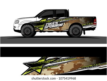 Car graphic vector. abstract star shape with grunge camouflage design for vehicle vinyl wrap 
