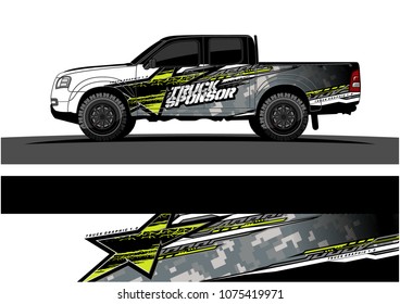 Car graphic vector. abstract star shape with grunge camouflage design for vehicle vinyl wrap 
