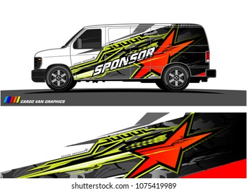 Car graphic vector. abstract star shape with grunge camouflage design for vehicle vinyl wrap 
