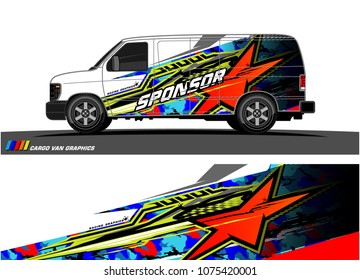 Car graphic vector. abstract star shape with grunge camouflage design for vehicle vinyl wrap 

