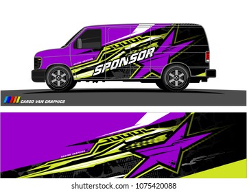 Car graphic vector. abstract star shape with grunge camouflage design for vehicle vinyl wrap 
