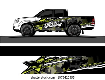Car graphic vector. abstract star shape with grunge camouflage design for vehicle vinyl wrap 
