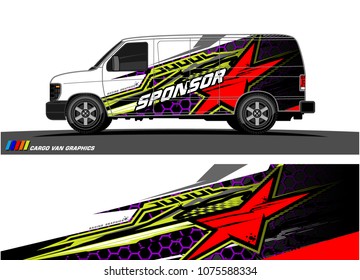 car graphic vector. abstract star shape with modern camouflage design for vehicle vinyl wrap 
