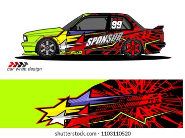 car Graphic vector. design of  abstract racing background for vehicle vinyl wrap 
