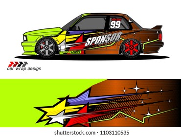 car Graphic vector. design of  abstract racing background for vehicle vinyl wrap 