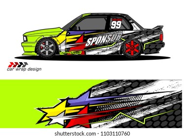 car Graphic vector. design of  abstract racing background for vehicle vinyl wrap 