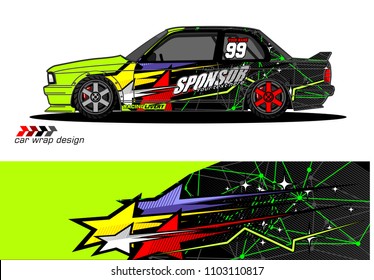 car Graphic vector. design of  abstract racing background for vehicle vinyl wrap 