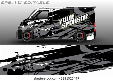 Car graphic vector design. abstract racing shape with modern camouflage design for vehicle vinyl wrap