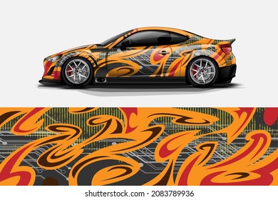 car graphic vector. simple curved shape with grunge background design for vehicle vinyl wrap