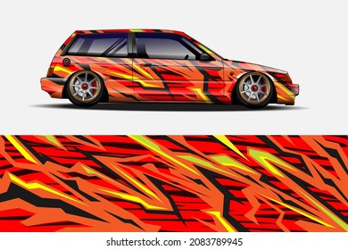 car graphic vector. simple curved shape with grunge background design for vehicle vinyl wrap