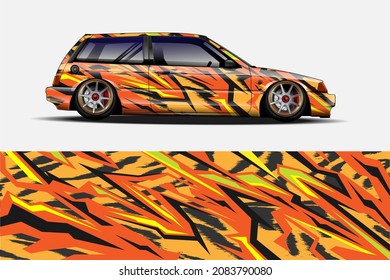 Autografie-Vektorgrafik. einfache, runde Form mit farbigem Hintergrund-Design für die Vinylfolie des Fahrzeugs