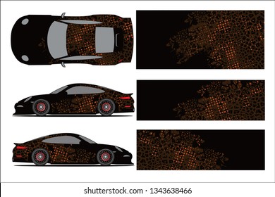 car graphic vector,abstract racing shape with modern race design for vehicle vinyl wrap-vector