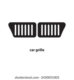 icono de la parrilla del coche o de la parrilla del radiador. ilustración vectorial plana simple del estilo de moda sobre fondo blanco... eps