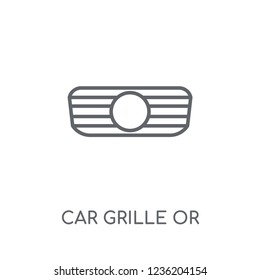 car grille or radiator grille linear icon. Modern outline car grille or radiator grille logo concept on white background from car parts collection.