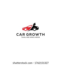 Car growth silhouette illustration made abstract logo design