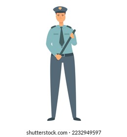 Car guard icon cartoon vector. Security man. Uniform cop