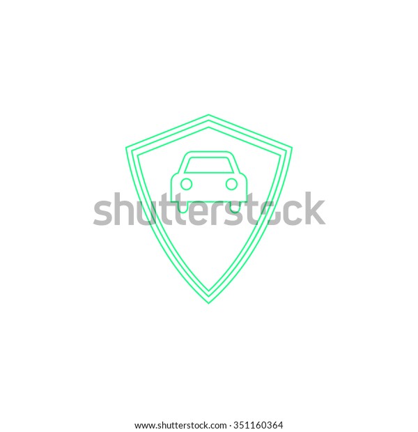 Car guard Outline vector icon on white. Line symbol\
pictogram 