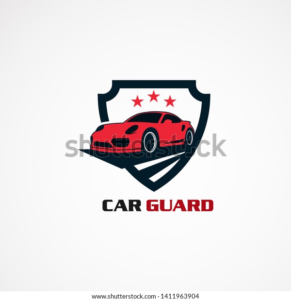 car guard with red star logo vector, icon,\
element, and template for\
company