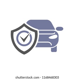 Car guard shield sign, collision insurance shop store logo emblem protection, driver flat security system badge. Theft modern design label illustration