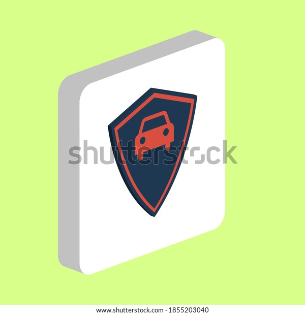 Car\
guard Simple vector icon. Illustration symbol design template for\
web mobile UI element. Perfect color isometric pictogram on 3d\
white square. Car guard icons for business\
project