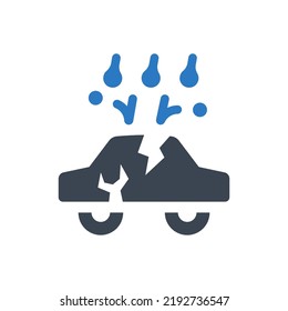 Car Hail Damage Icon (Simple Vector Illustration)