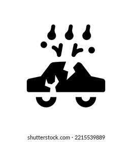 Car Hail Damage Icon (Simple Vector Illustration)