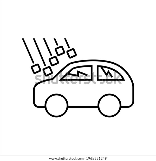 Car hail damage\
vector icon symbol design