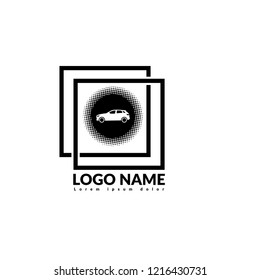 car halftone icon, label, badge, logo.Designed for your web site design, logo, app, UI