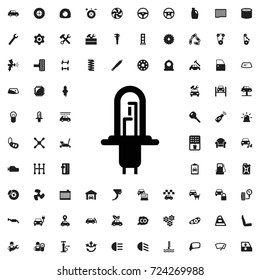 Car halogen bulb icon. set of filled car service icons.