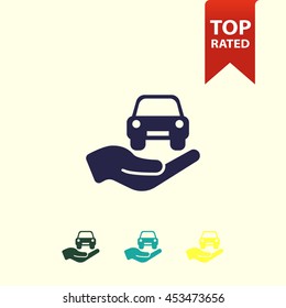car in hand icon