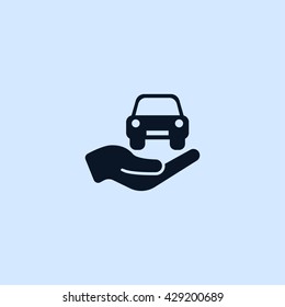 car in hand icon. car insurance vector illustration 
