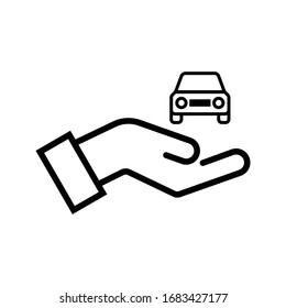 car in hand icon isolated vector illustration