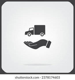 car in hand - vector icon