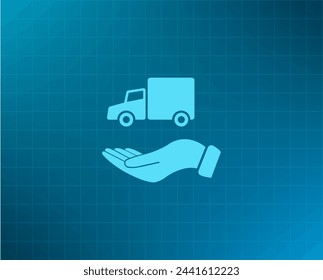 car in hand - vector icon