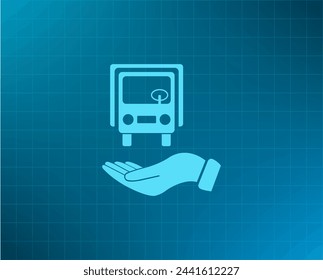 car in hand - vector icon