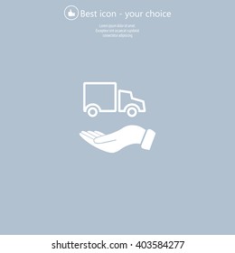 car in hand - vector icon