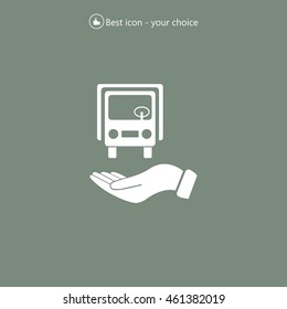 car in hand - vector icon