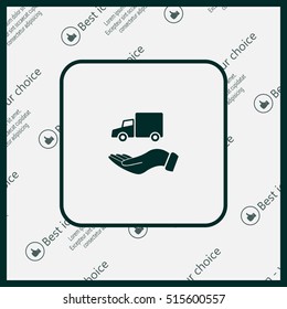 car in hand - vector icon