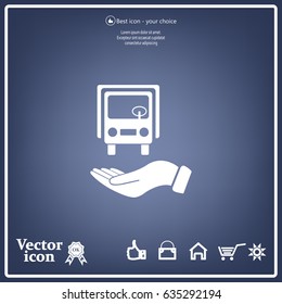 car in hand - vector icon