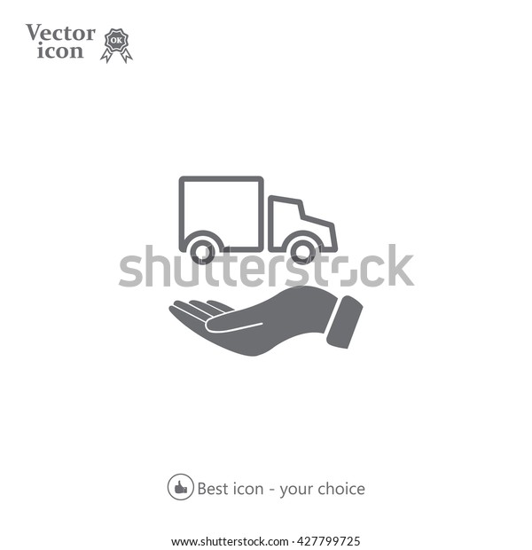 car in hand - vector\
icon
