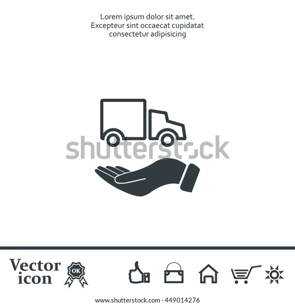 car in hand - vector\
icon