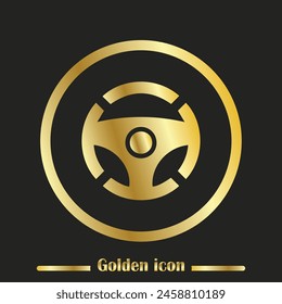 Car handlebar icon - High quality gold color icon.