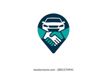 Car Handshake Logo Design Auto Dealership Symbol