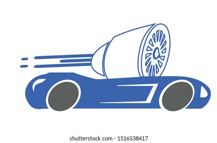 A car has a jet enginge