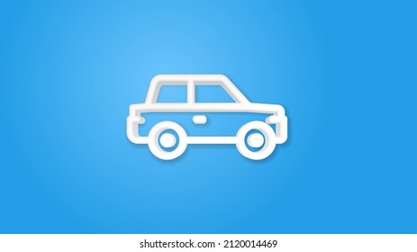car, hatchback 3d line flat color icon. Realistic vector illustration. Pictogram isolated. Top view. Colorful transparent shadow design.