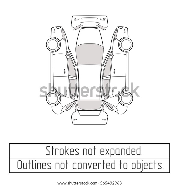 Car Hatchback Outline Drawing Stock Vector (Royalty Free) 565492963