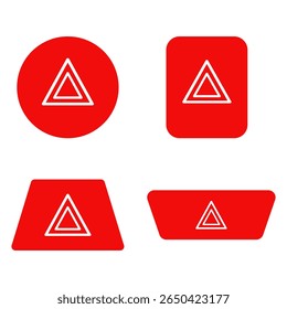 Conjunto de ícone de luzes de perigo de carro, ícone de luz de perigo, Conjunto de botão vermelho de luz de aviso. Design de ilustração vetorial.
